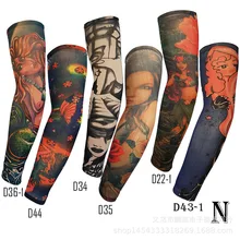 Татуировка солнцестойкие манжеты татуированные руки бесшовные вискозные мужские женские перчатки для верховой езды на открытом воздухе защитный чехол Защита от ультрафиолета Ice Sle