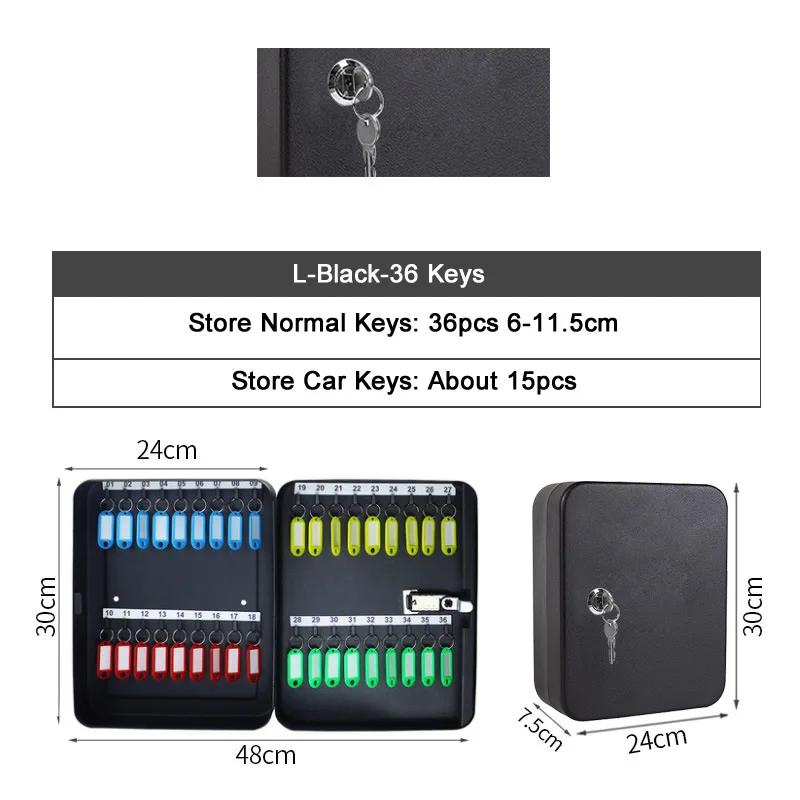 L-Black-Key 20/28/36 ключи ящик для хранения Комбинации ключ блокировки мульти ключи Классификация Органайзер Сейф для Офис Прямая поставка с завода - Цвет: L-Black-Key