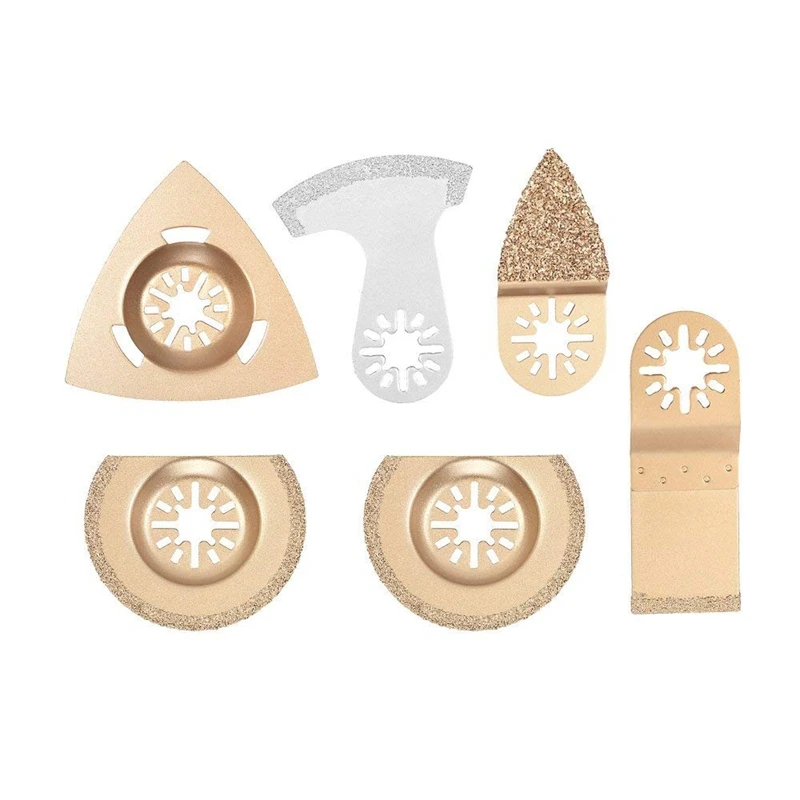 

6 PCS Semicircle Metal Saw Blades Alloy Emery, Multitool Saw Blade Assortment Multifunction Tool Oscillating Tool Accessories