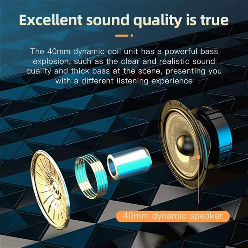 OUIO VJ320 HiFi Headphones Wireless Bluetooth 5.0 Foldable Support TF Card/FM Radio/Bluetooth Stereo Headset With Mic Deep Bass