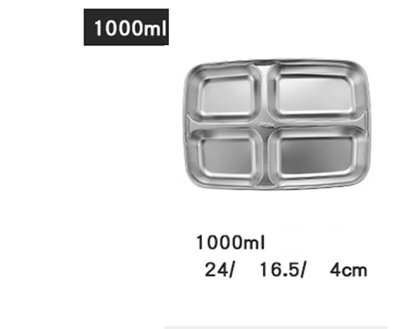 1000 мл Коробка для микроволновой печи Bento из качественной нержавеющей стали Ланчбокс контейнеры отсеки портативная еда с органайзером для посуды