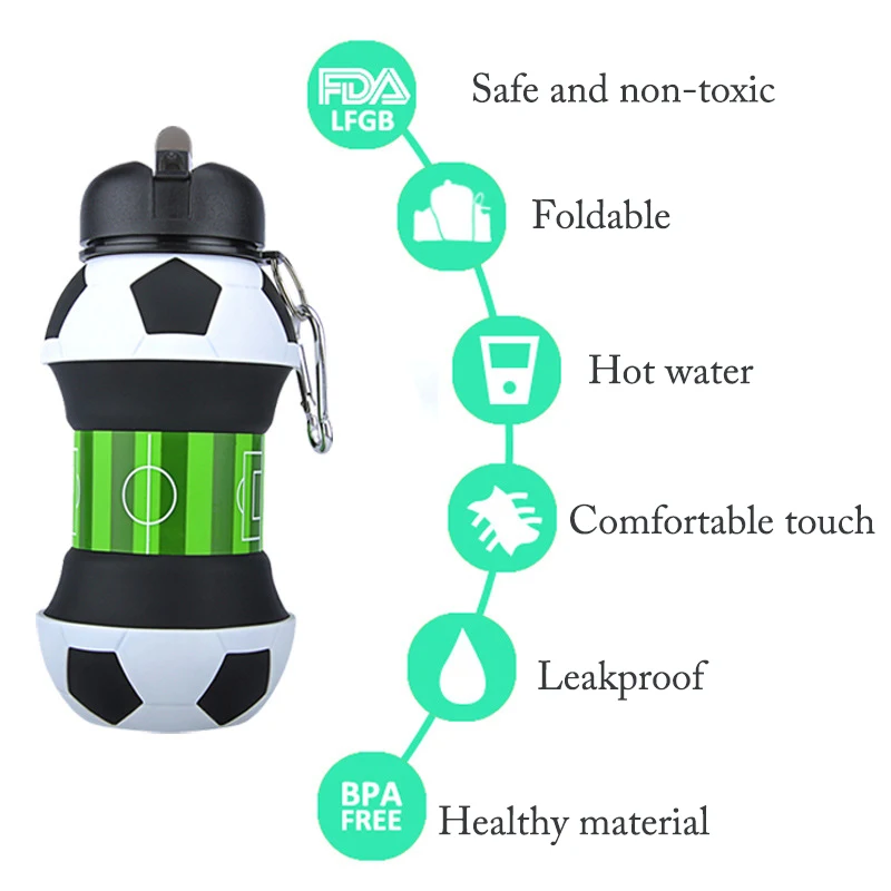 Креативная складная бутылка для воды материал не вредит здоровью герметичный переносной чайник предотвращает поломку спорта пластиковые детские бутылки для воды 550 мл