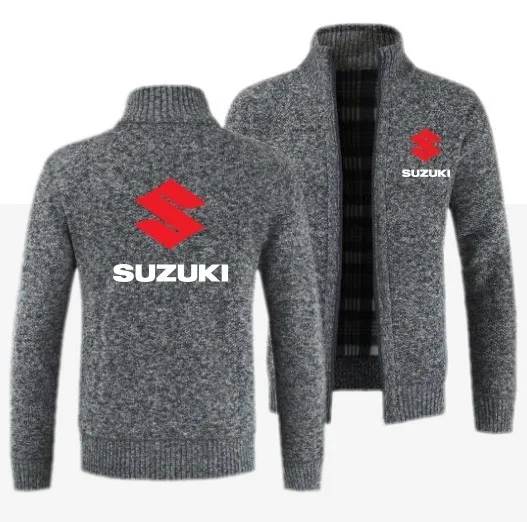 Осень зима логотип Suzuki мужская куртка приталенная стоячий воротник куртка на молнии мужская однотонная хлопковая Толстая теплая куртка для мужчин - Цвет: 5