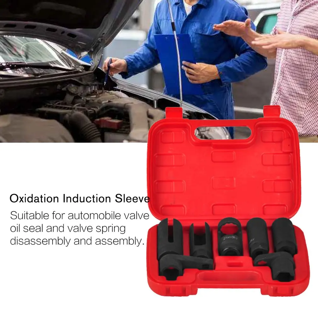 7pcs/set Oxidation Induction Sleeve Oxygen Sensor Disassembly Tool Professional Automobile Car Safety Tools Kit