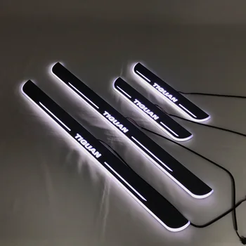 

LYQ led moving door scuff for Volkswgen Tiguan ynamic door sill plate welcome lamp lining overlay Flow/fixed light