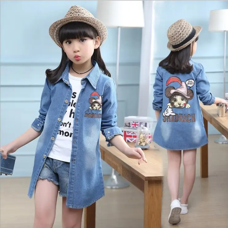 Новинка весны и осени 2009 Girls'Baby платье для девочек из мультфильма Kitty Cat однобортное пальто и отложным воротником для мальчиков, Windswear джинсовое пальто - Цвет: Синий