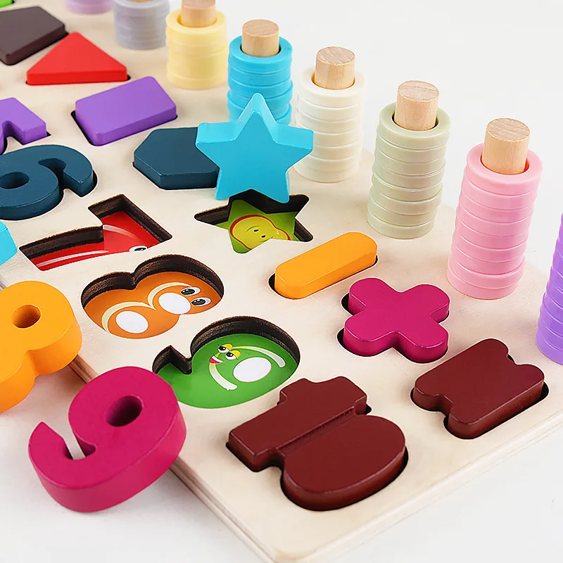 

Three-in-One with Numbers Shape Computing Numbers Board Young CHILDREN'S with Numbers Shape Rainbow Matching Cognitive Throw the