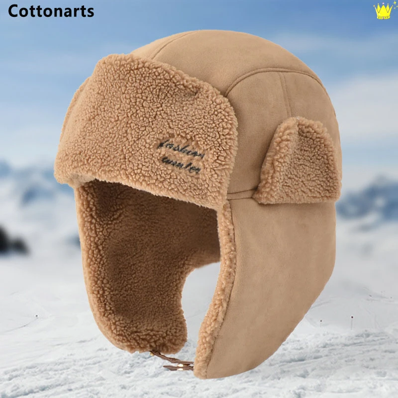 orange mad bomber hat Winter Outdoor Wool Windproof Warm Lei Feng Cap High Quality Men Women Solid Color Bomber Ear Flap Cap Ski Cold Anti Snow Hats mens leather bomber hat