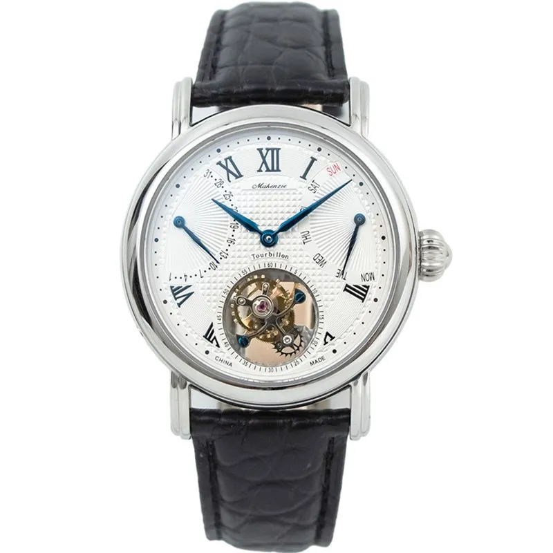 

100% Real Original Tourbillon Luxury Men Mechanical Watches Calendar Week Sapphire Glass Mens Seagull ST8004 Tourbillon Watch