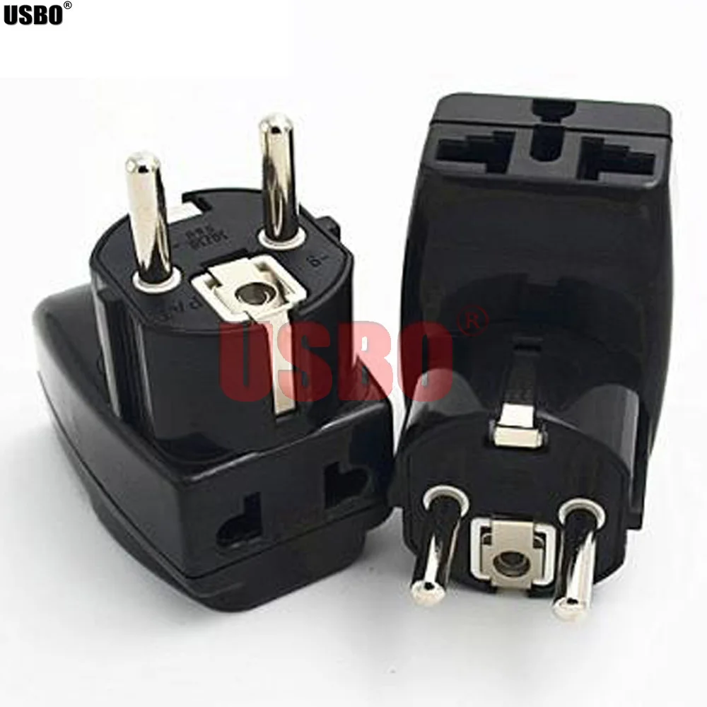 Черный 16A 250V 4,8 MM 3-into-1EU Германия, Франция, Корея, Польша штепсельный переходник под зарядное устройство Универсальный конвертер с патроном type-F