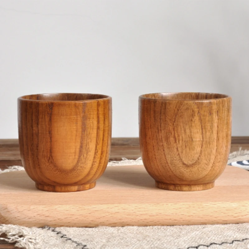 6Pcs Jujube Wood Cup Primitive Handmade Natural Wooden Tea Cup Breakfast Coffee Beer Milk Mug Drinkware Green Tea Cup Small Wate