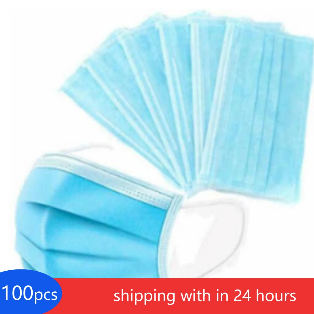 

PLENTY Stock New Face Masks Disposable 3 Layers Dustproof Mask Facial Protective Cover Masks Set Anti-Dust Mask