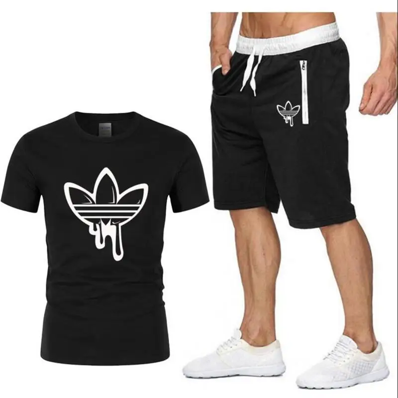

2019 new clothing multi-color round neck short-sleeved men's T-shirt men's fashion Europe and large size T-shirt casual men's T-