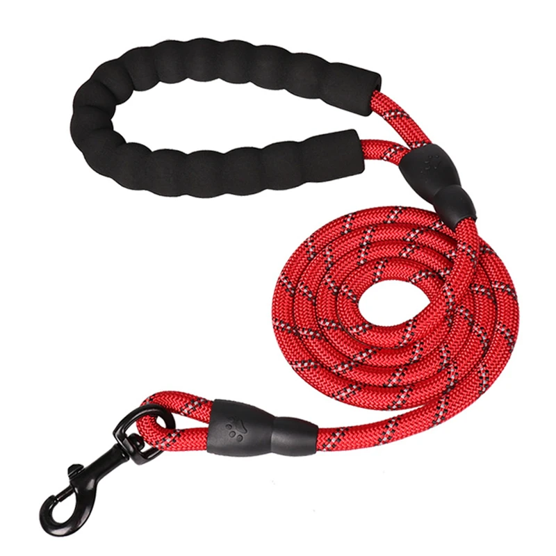 Large Dog Reflective Rope Durable Large Dog Leash Walking Big Dog Collar Strengthen Traction Harness Round Nylon Medium Dog Lead