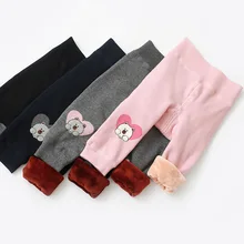 Новинка; Сезон Зима; Стильные Детские теплые леггинсы из плотного бархата для малышей; брюки для малышей; детская одежда с героями мультфильмов; хлопковая одежда для маленьких детей