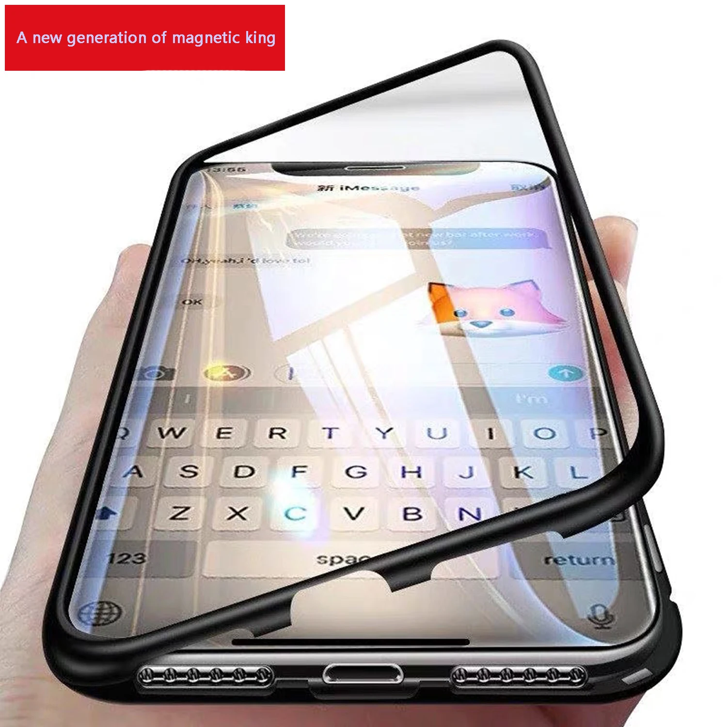 Eqvvol Металлическая магнитная адсорбционная коробка для iPhone XS MAX X XR 8 7 Plus 6 6s