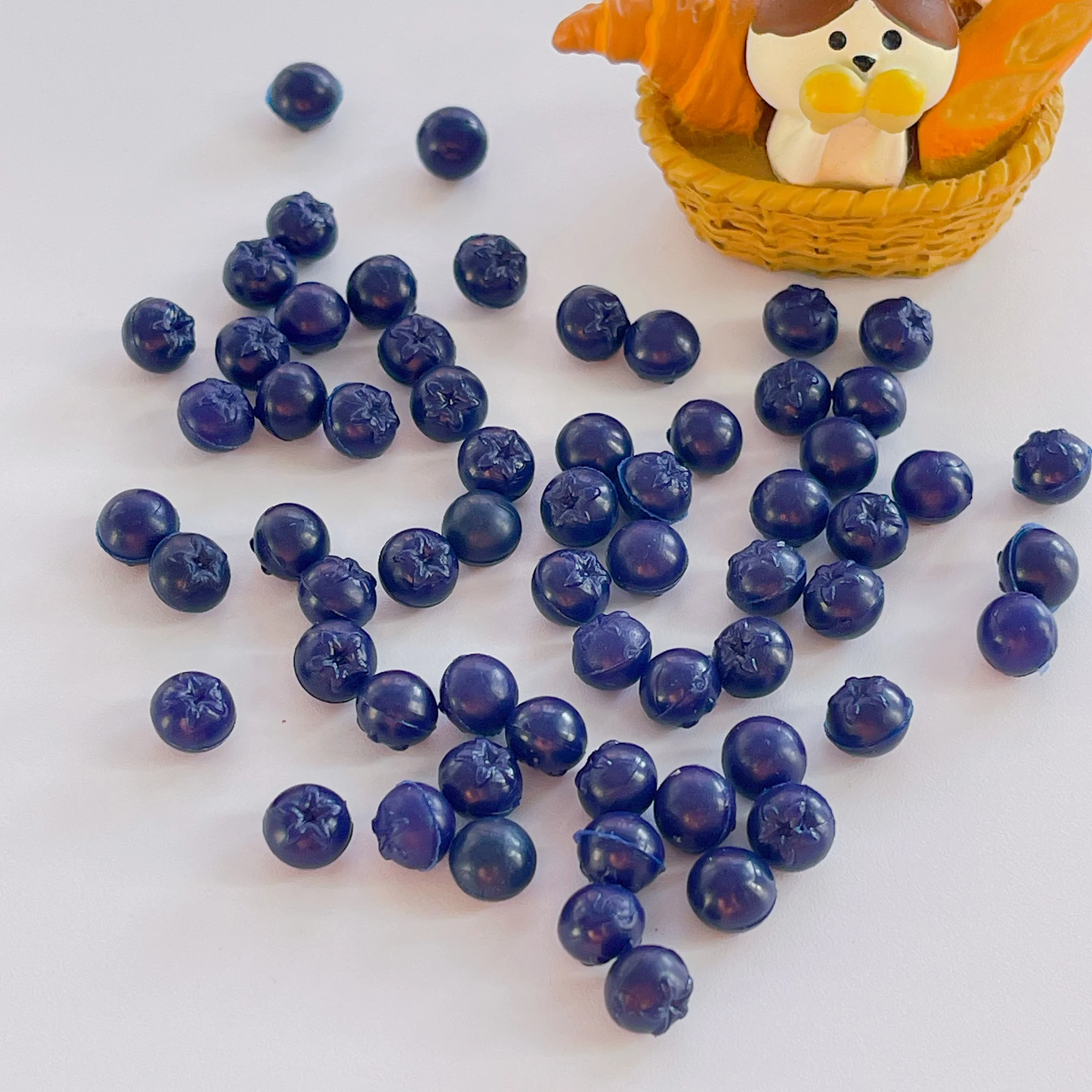 100PCS/LOT 3D PVC S Blueberry Imitation Fruit Deco Parts Dollhouse DIY Miniature Food Photography Props Home Decoration Gifts