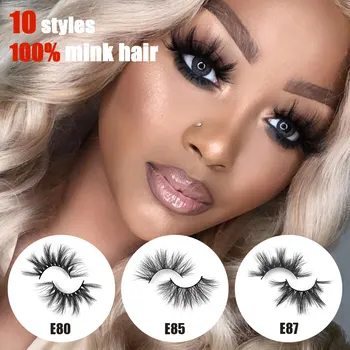 

100% Mink Eyelashes 25mm Wispy Fluffy Fake Lashes 3D Makeup Big Volume Crisscross Reusable False Eyelash Beauty Fashion Tool