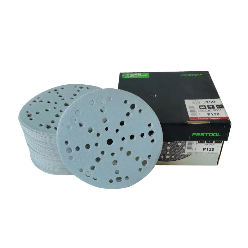 Dischi Abrasivi Da 6 Pollici A 17 Fori 80-500 Grana Carta Vetrata Assortita Gancio E Anello Asciutti Bagnati Per Levigatrice Orbitale Casuale Festool 