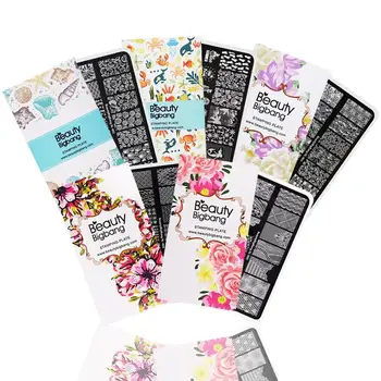 

5Pcs Summer Flower Unicorn Rectangle Nail Stamping Plate For Manicure