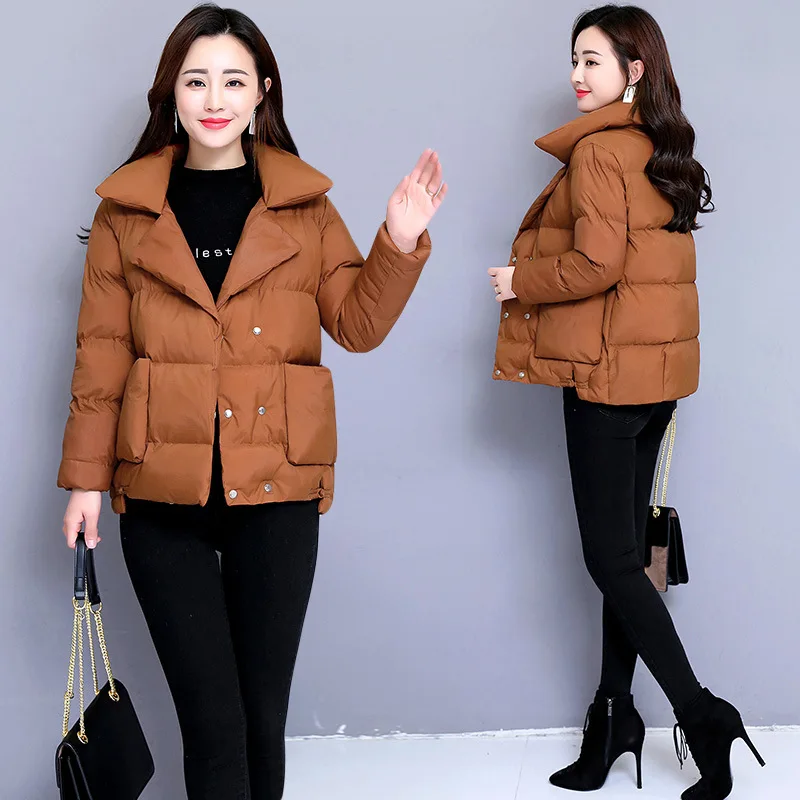

Cotton-padded Clothes Women's Short 2019 Winter New Style Korean-style Loose-Fit Short-height Fashion down Feather Cotton-padded