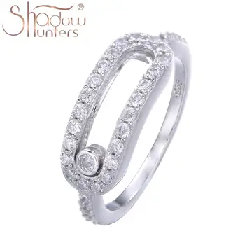 

SHADOWHUNTERS Hot Sale Sterling 925 Silver Pave CZ Move Stone Rings For Women Valentienes's Day Gift Fashion Jewelry Making