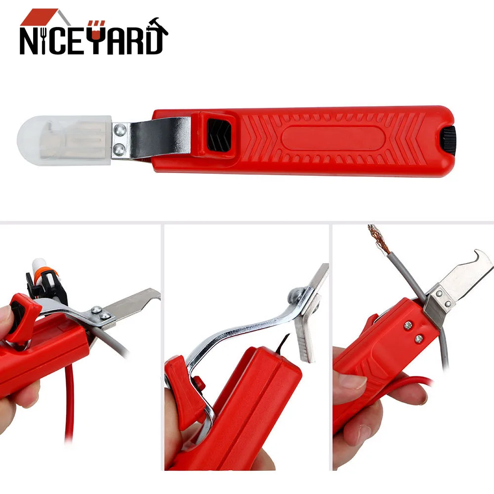 NICEYARD Cable Wire Stripper Knife Adjustable Rubber Handle 8-28mm Insulation PVC | Инструменты