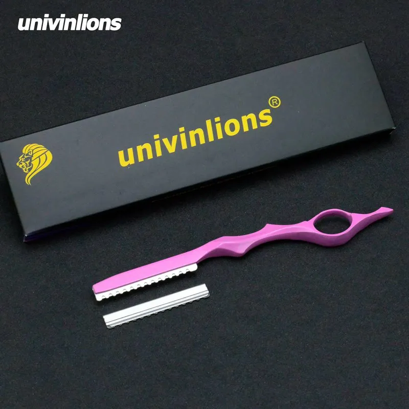 univinlions 1 more blade multi color barber thinning razor straight hairdressing razor hair cutting knife thinner stick razor