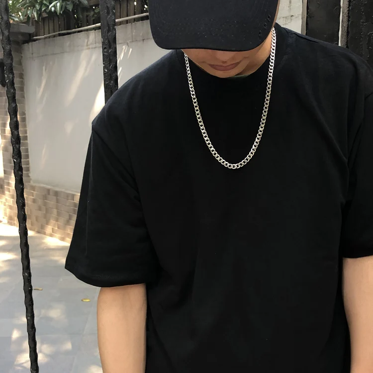 HUANZHI дизайн серебряное металлическое ожерелье в стиле Харадзюку хип-хоп простая цепочка для пар для женщин и мужчин ювелирные изделия