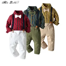 Детский осенний комплект одежды, Модный Костюм Джентльмена для свадебной вечеринки, весенне-осенний костюм для мальчиков милая детская одежда для мальчиков