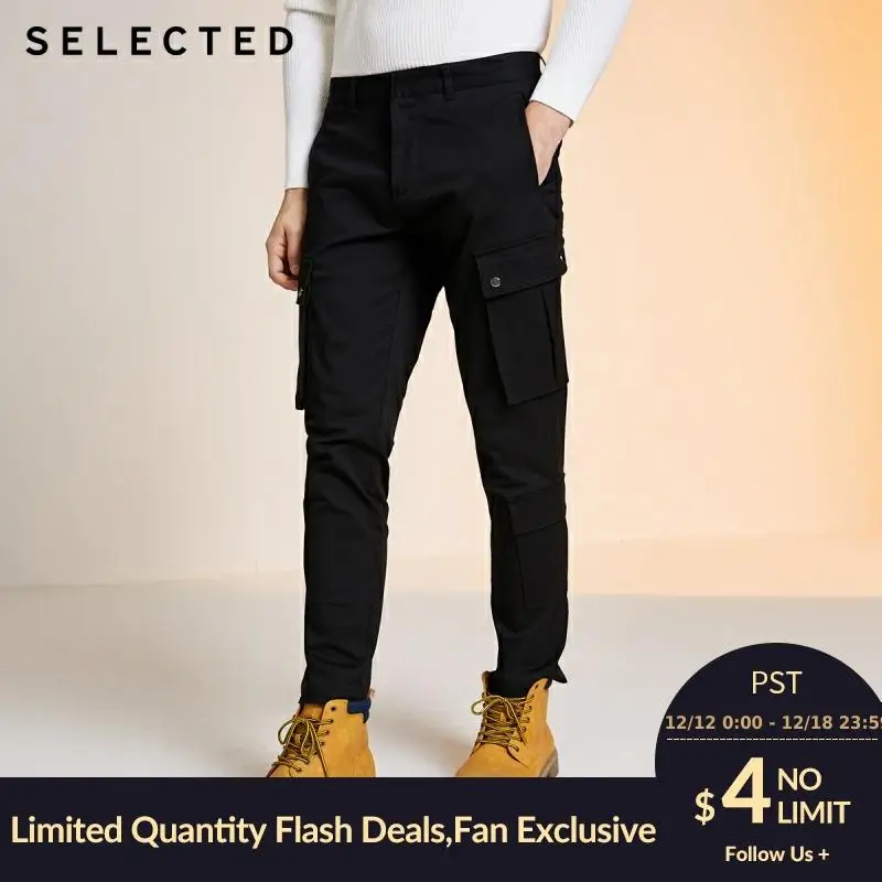 Отборные мужские однотонные хлопковые повседневные брюки с большим карманом S | 419414566