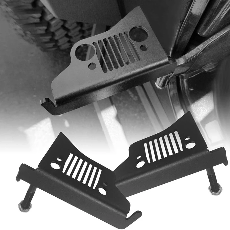 2 x Front Foot Pegs Solid Oxidized Iron Black Coated Rest Grille Kick Panel for 2007-2019 Jeep Wrangler TJ LJ JK JKU JL | Автомобили и