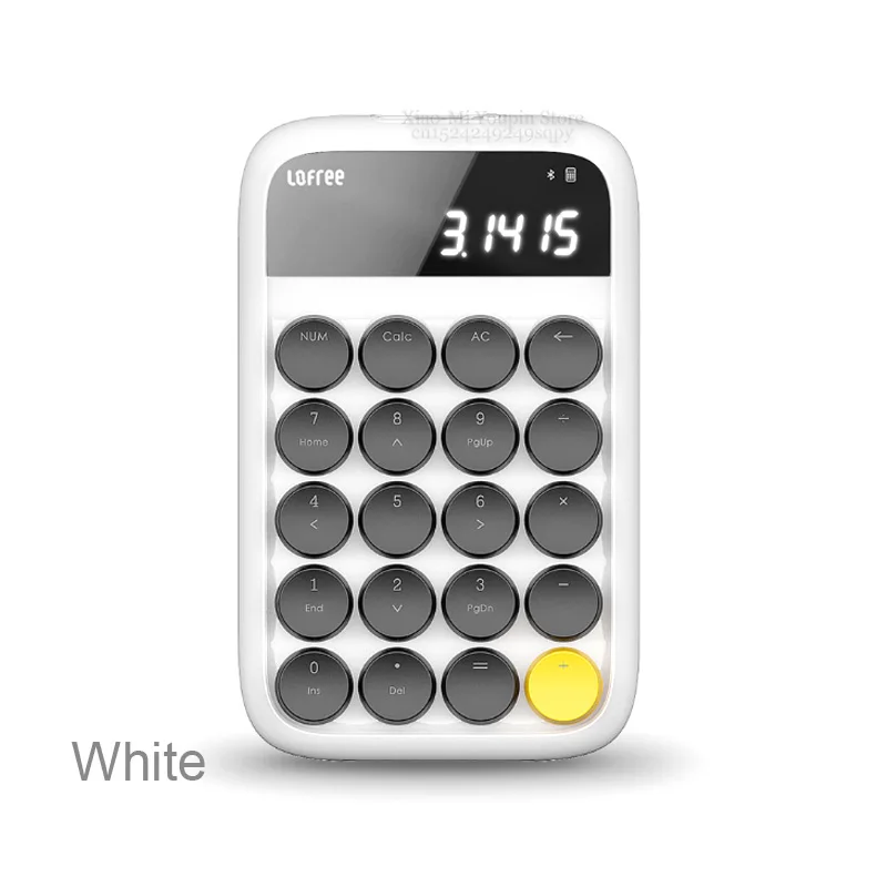 Xiaomi Mijia Lofree цифровой калькулятор Bluetooth беспроводная клавиатура 20 клавиш клавиатура перезаряжаемые брелки для Windows/iOS/Android - Цвет: White