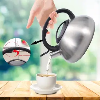 

3L Stainless Steel Whistle Kettle Whistling Tea Kettles Stovetop With Boils Faster Bottom, Anti-Rust And Anti Hot Handle