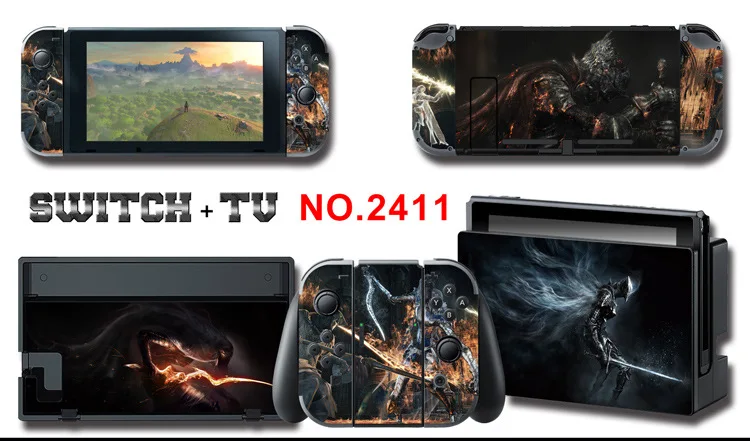 1set New Cute Anime Full Body Sticker for NS Switch Protective Cover Skin Colorful Art for Game Console Joy-Con Controller Decor