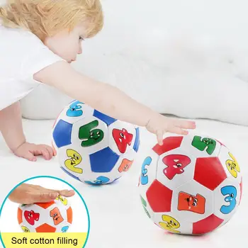 

Baby Grip Faux Leather Stuffed Soccer Ball with Chiming Bell Sensory Musical Toy