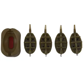 

Plastic Inline Method Feeder Fishing Accessories 4 Feeders Mould Set Carp Fishing Sinker Fishing Trough Pesca 30g 40g 50g 60g