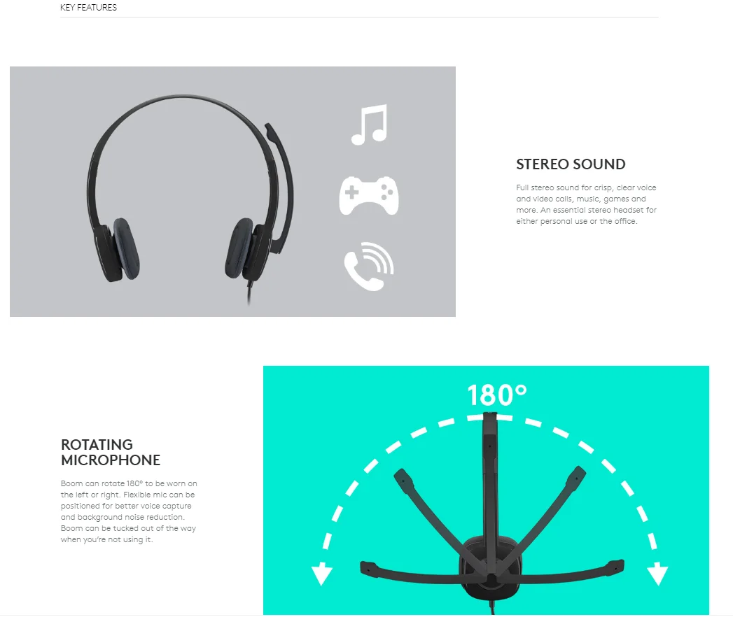 Logitech H151 Stereo Headphones 3.5mm audio Multi device headsets with in line controls 1.8m|Headphone/Headset| - AliExpress