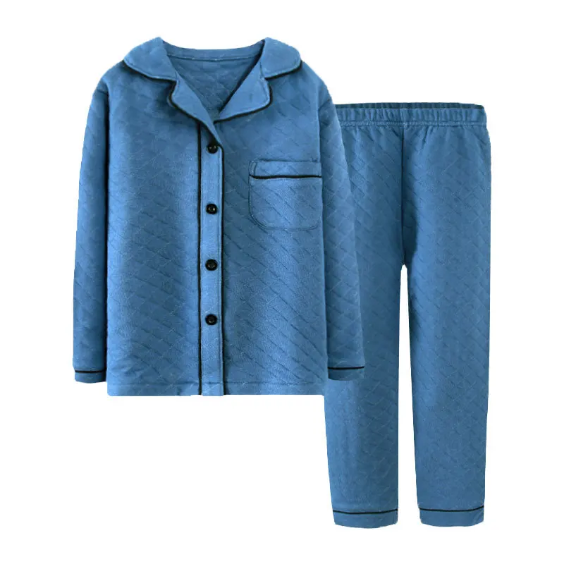 Hot Toddler Boy Pajamas Sets Cotton Children's Pajamas Suit Casual Kids Christmas Pyjamas Set Baby Sleepwear Girls Home Clothing - Color: navy