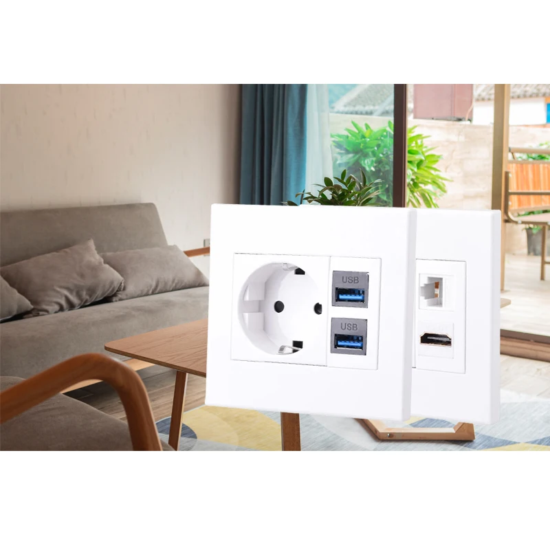 Prise Murale Européenne, Française, Brésilienne Et Israélienne, + Prise Tv  Cat6, Prise Internet, Compatible Hdmi 2.0 Et Usb 3.0, Connecteur Fiber  Optique, Module À Monter Soi-même - Prises Électriques - AliExpress