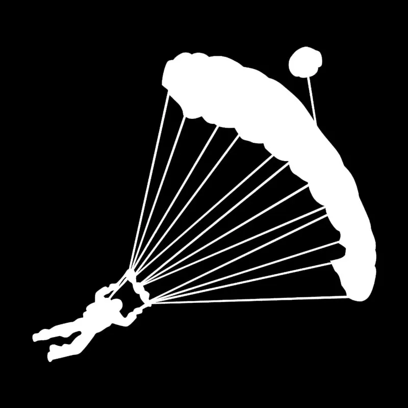 Серебристый Volkrays модная наклейка на автомобиль Skydiver парашют Экстремальные спортивные аксессуары Светоотражающая виниловая наклейка черный/серебристый, 15 см* 16 см - Название цвета: Серебристый