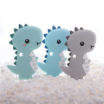 Food Grade 10pcs Stegosaurus Silicone Dinosaur Baby Teethers Dragon BPA Free Infant Products Newborn Pacifier Chain DIY Toys 1