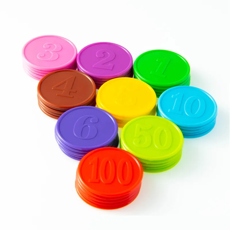 10pcs/lots!Plastic Poker Chip for Gaming Tokens Plastic Coins Family Club Board Games Toy Creative Gift For Children