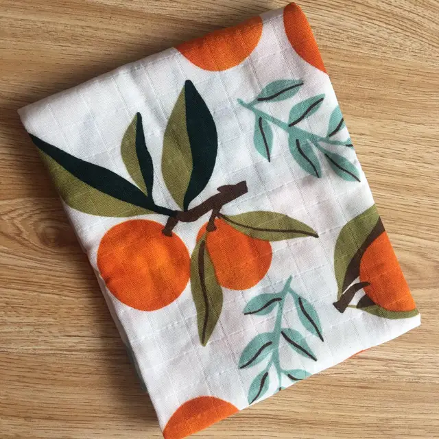 60*60cm Muslin Bamboo Cotton Baby Blanket Baby Newborn Blankets Newborn Swaddle Wrap Burp Cloths Towel Pielucha dropshipping Orange