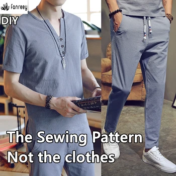 

Sewing Patterns for Men's Chinese style retro leisure linen suit N29