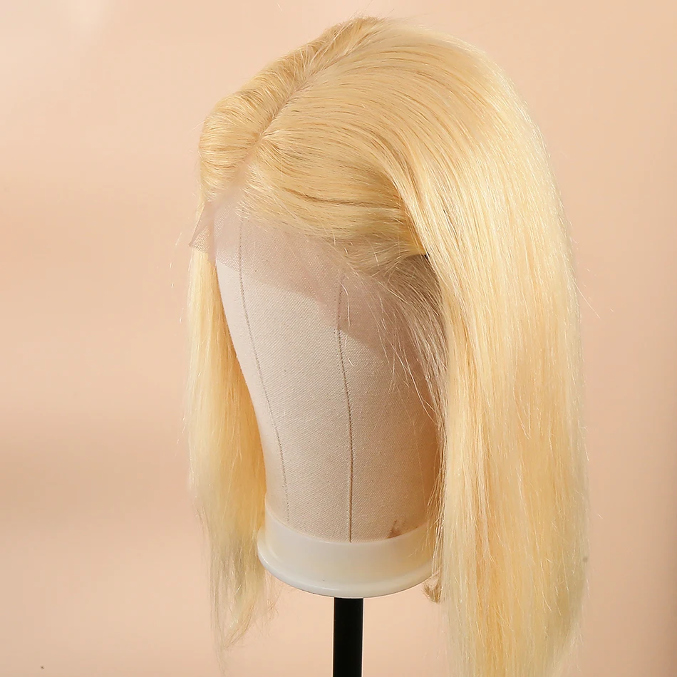 Wigirl Невидимый Прозрачный Омбре человеческие волосы на кружеве парик медовый блонд прямые 613 Боб цветные фронтальные парики для черных женщин