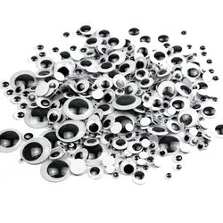 DIY Wiggly Googly Eyes Black White Self-Adhesive Doll Eye Movable Simulation Animal Eyeball Kindergarten Children Craft Supplies