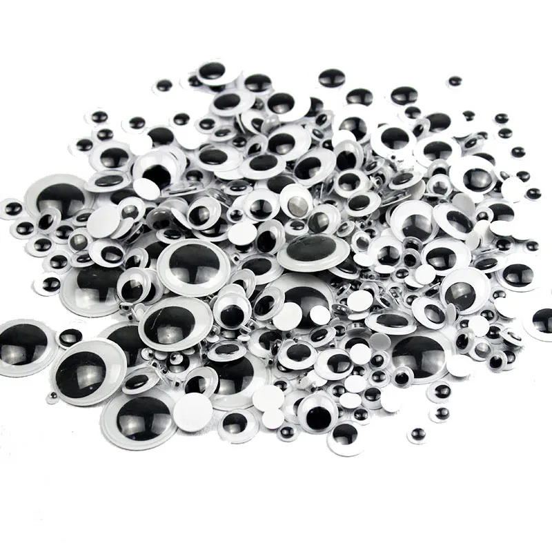 Not Self-adhesive Wiggle eyes 4mm-30mm Dolls Eye DIY Craft Googly Black Eyes  Used For