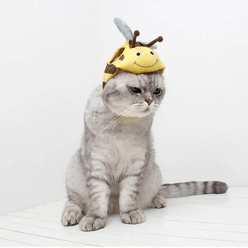 Рождественский костюм для домашних животных, косплей, божья коровка/пчелиная шапка, шляпа для кошки, вечерние, Рождественская одежда, Нарядная шапка