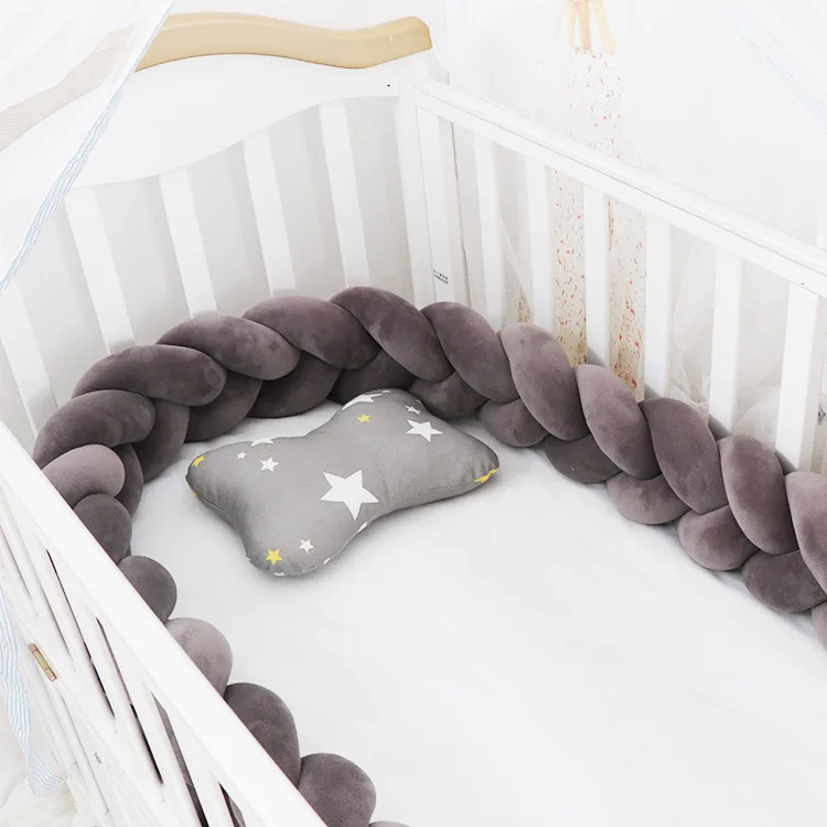 Dark Gray 3 м для детской кроватки, оплетка узел подушки бампер для младенцев защита для кроватки кроватка бампер Tour De France горит Bebe Tresse номер Декор - Цвет: Dark Gray